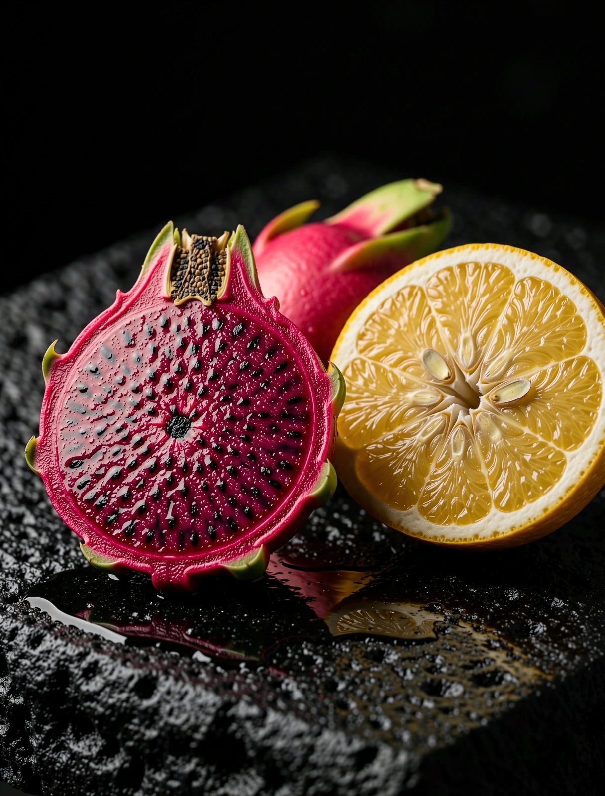 Texturas botánicas de frutas frescas